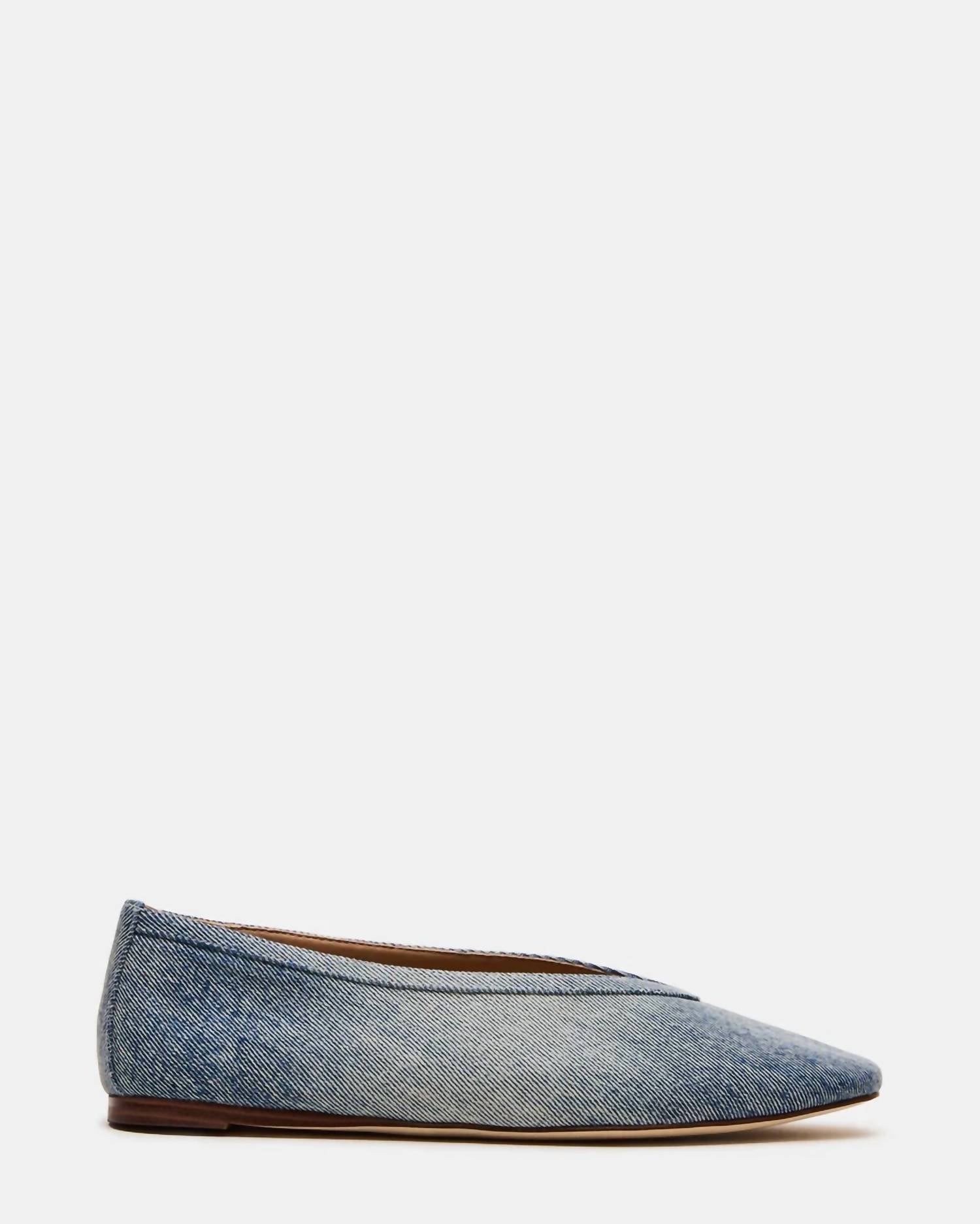 STEVE MADDEN Women's Leni Ballet Flats in denim - women's flats - detail view