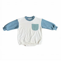 babysprouts Kid's Colorblock Romper in storm - kids' item