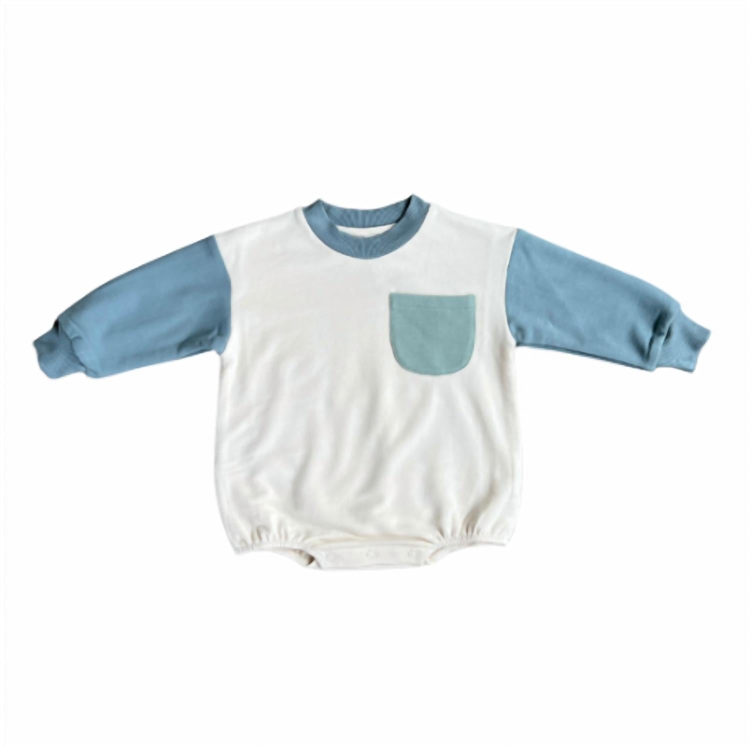 babysprouts Kid's Colorblock Romper in storm - kids' item