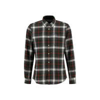 Barbour Whernside Tailored Checked Shirt in olive - men's long sleeve top - detail view