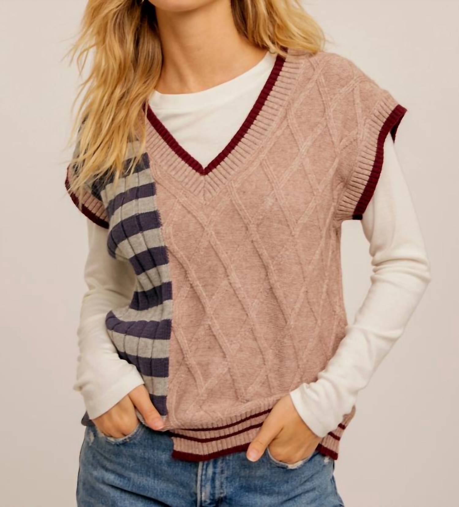 Hem & Thread - V-neck Sweater Vest
