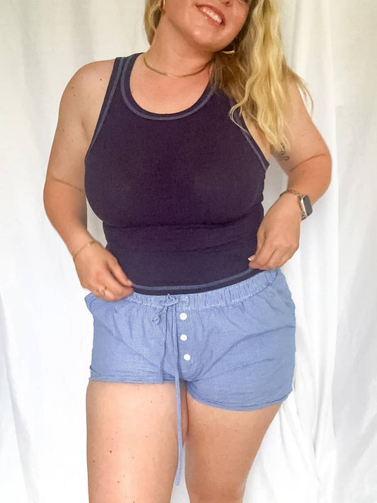 Le Lis - Women's Coastal Stitch Ribbed Tank Top