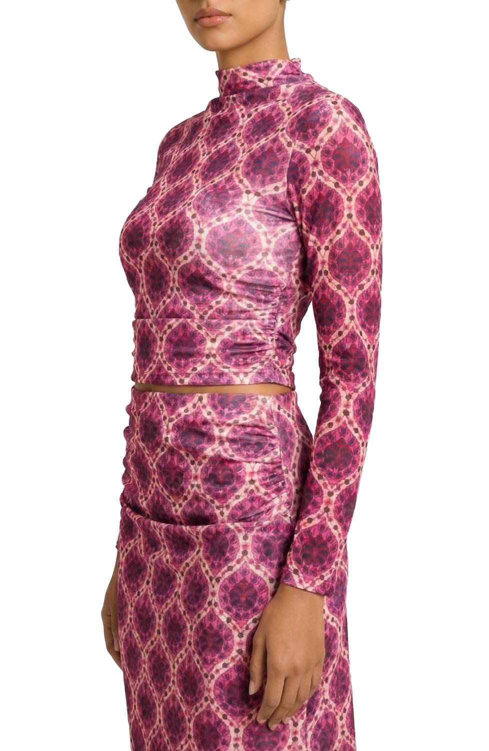 Area Stars Mara Fleur Top in burgundy - women's long sleeve top - view 4