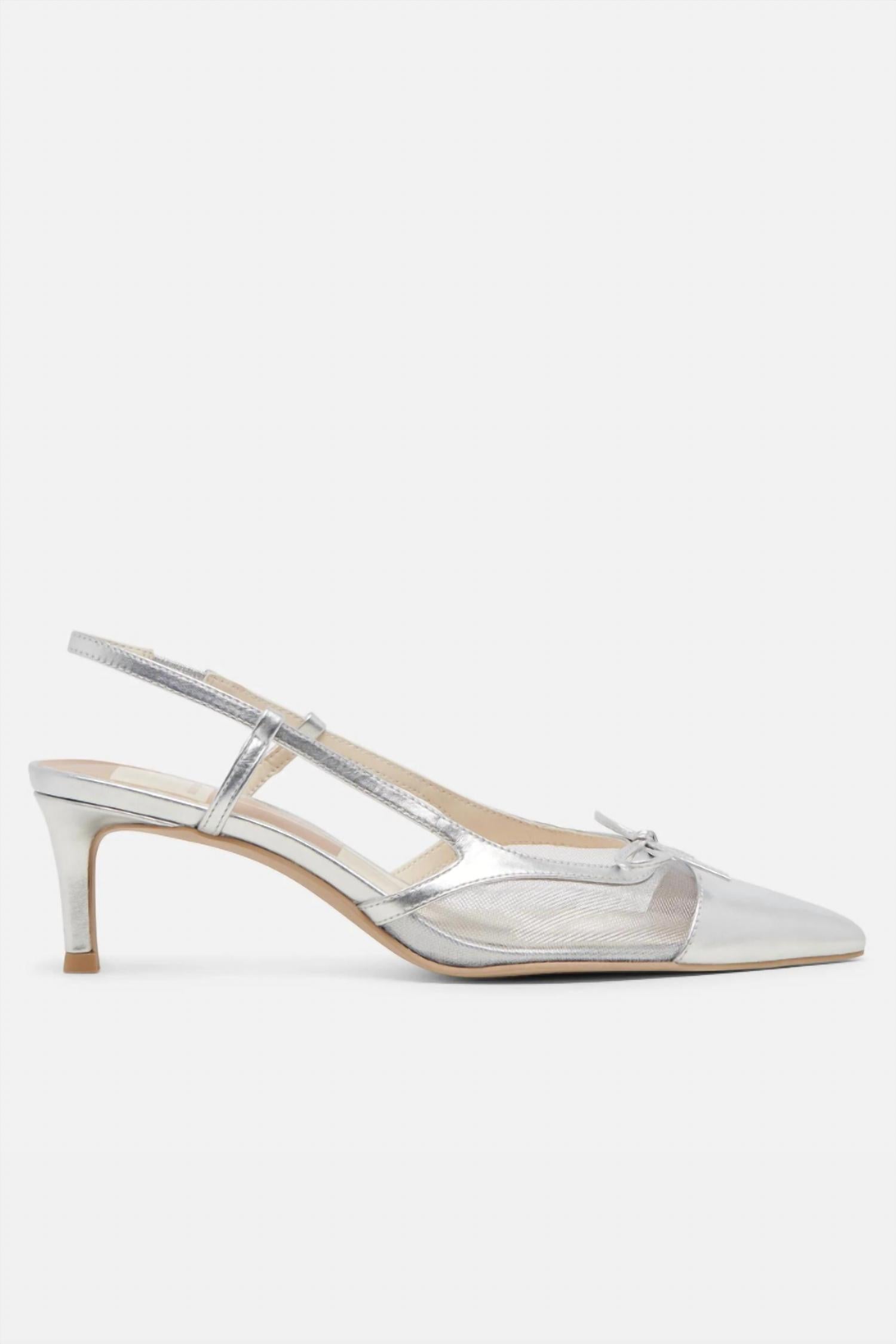 Dolce Vita Women's Kandi Heels in silver mesh - women's heels