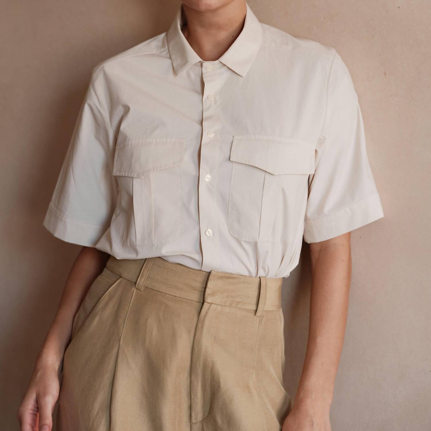 CISSA Safari Button Down Shirt in shell - women's shirt