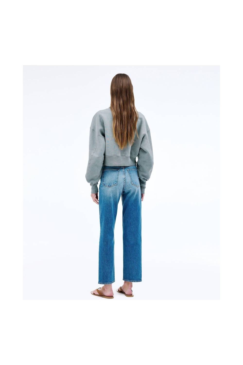 SLVRLAKE Sophie Mid Rise Straight Leg Jeans in common ground - women's jeans - view 4
