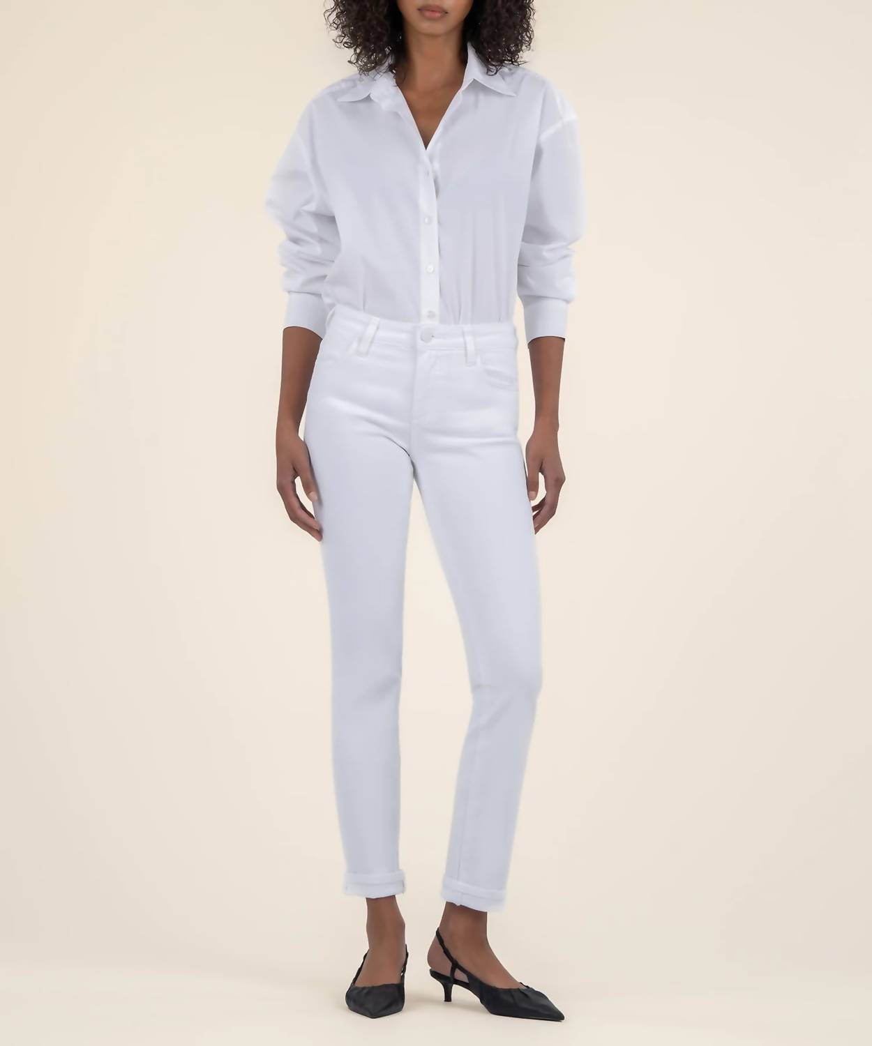 KUT FROM THE KLOTH Catherine Boyfriend Jean in white - women's jeans