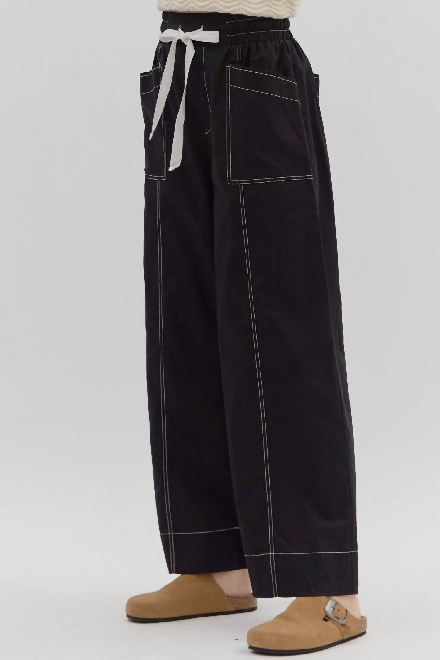 Entro - Penelope High-waist Drawstring Wide-leg Pants