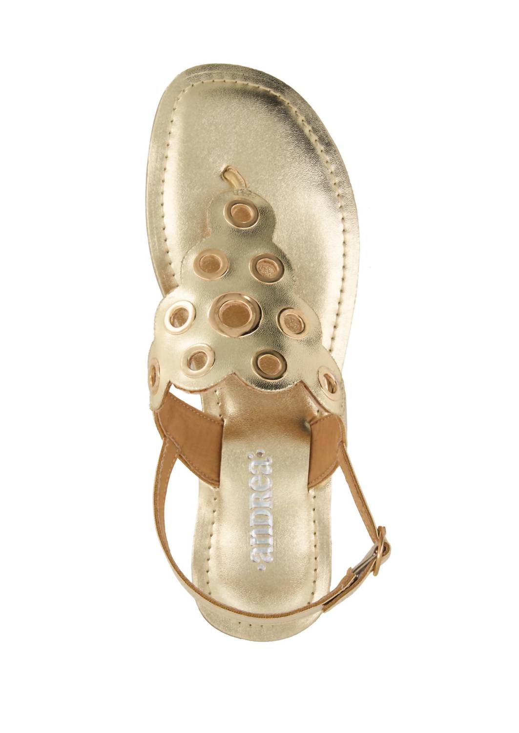 Andrea Women's Flat Sandal in gold - women's sandal - alternate view