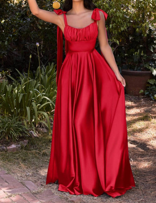 Ladivine - Bow Sleeve Formal Dress