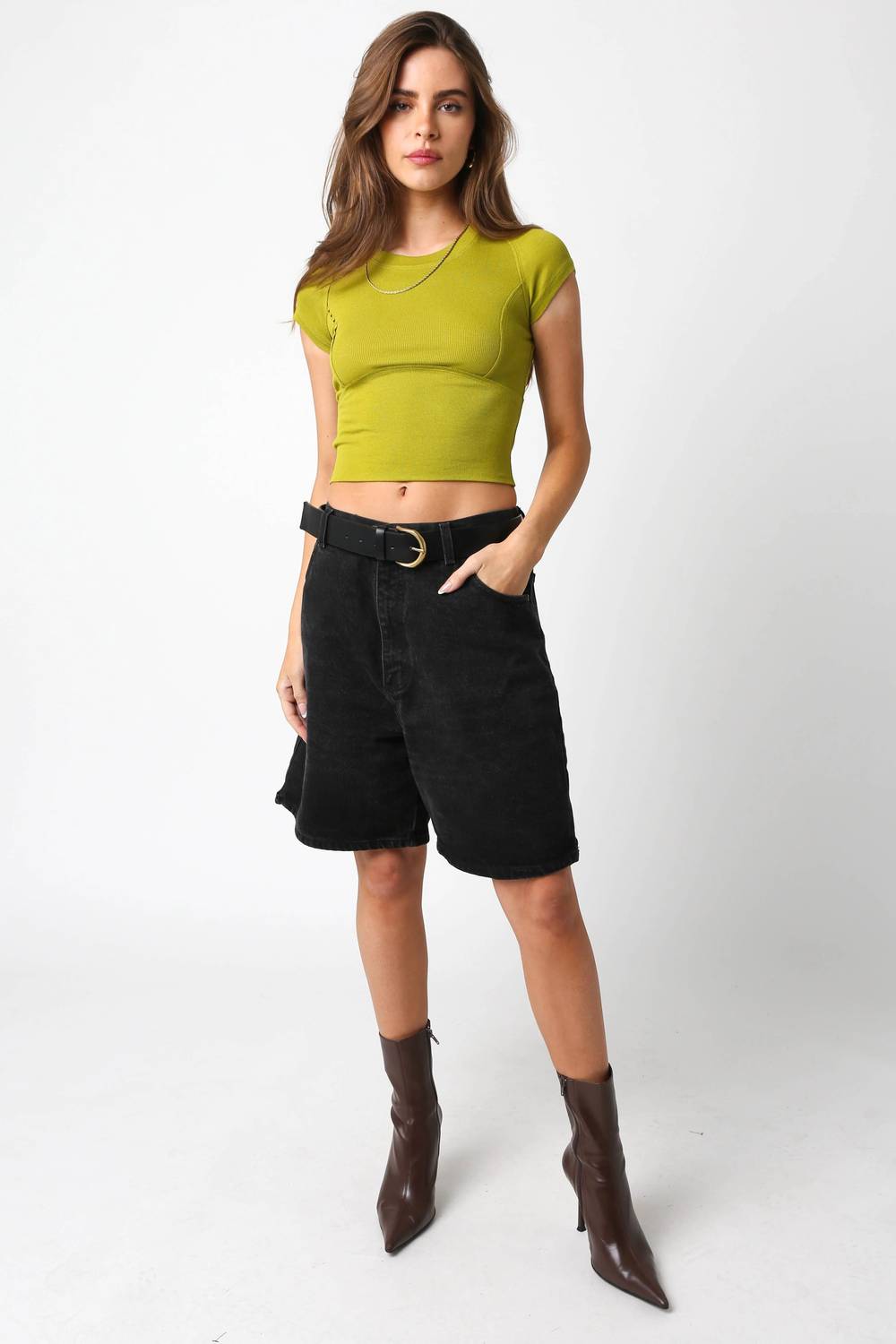 Olivaceous - Hallie Creneck Top