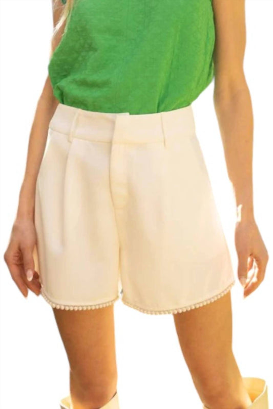 Voy - Mimi Pearl Trim Pleated Shorts