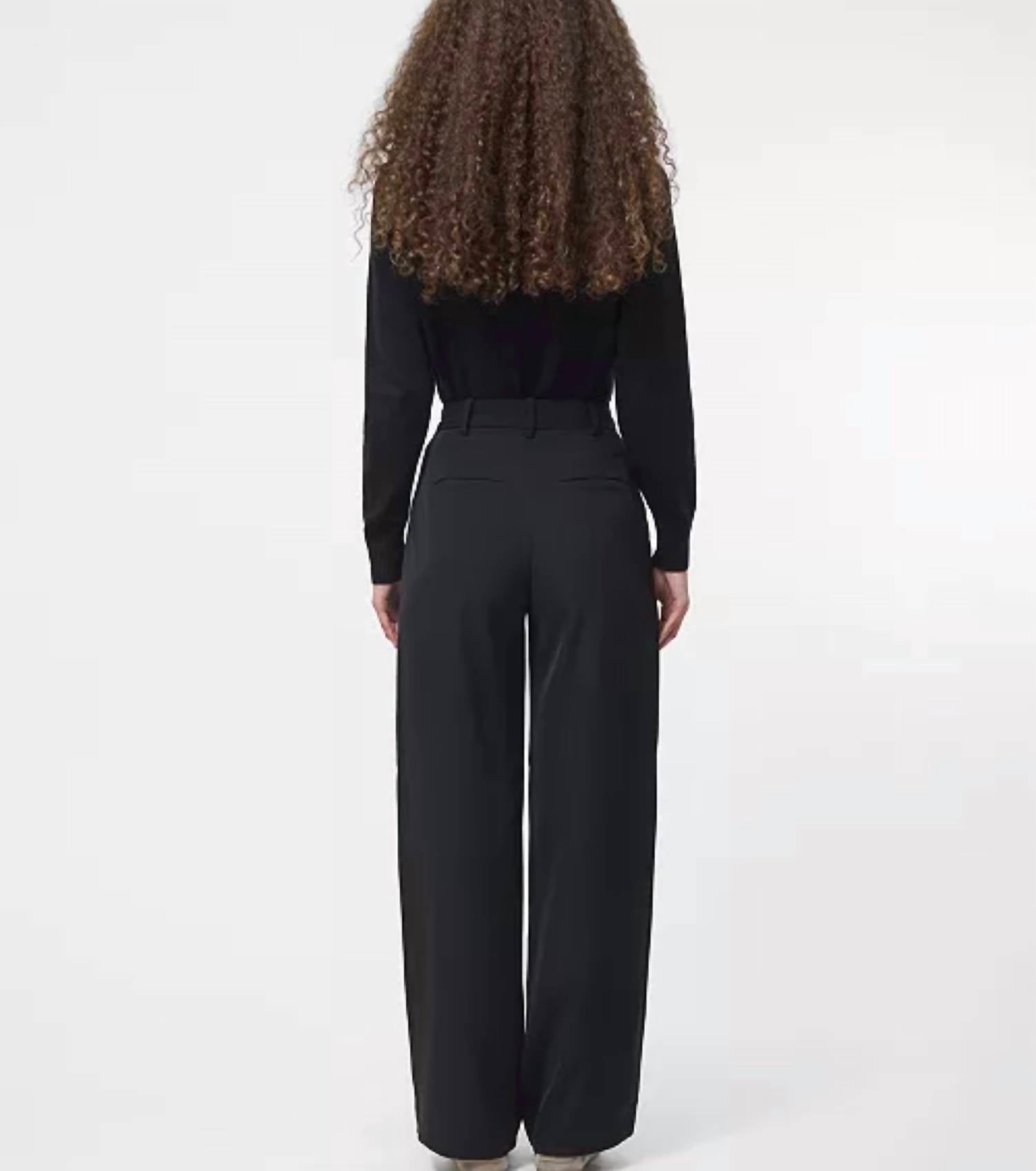 FRENCH CONNECTION Harrie Wide Leg Pants in black - women's pants - detail view