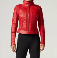 Blanc Noir - Classic Leather Mesh Moto Jacket