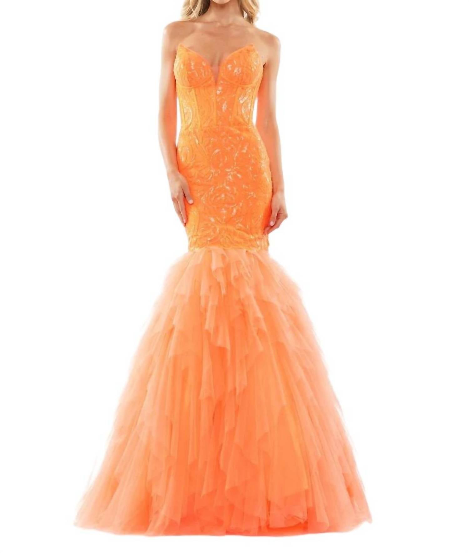Colors Dress - SEQUIN BUSTIER PROM GOWN