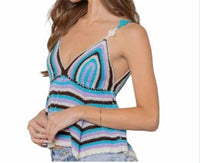 Pol - Cropped Crochet Rolling Edge Top