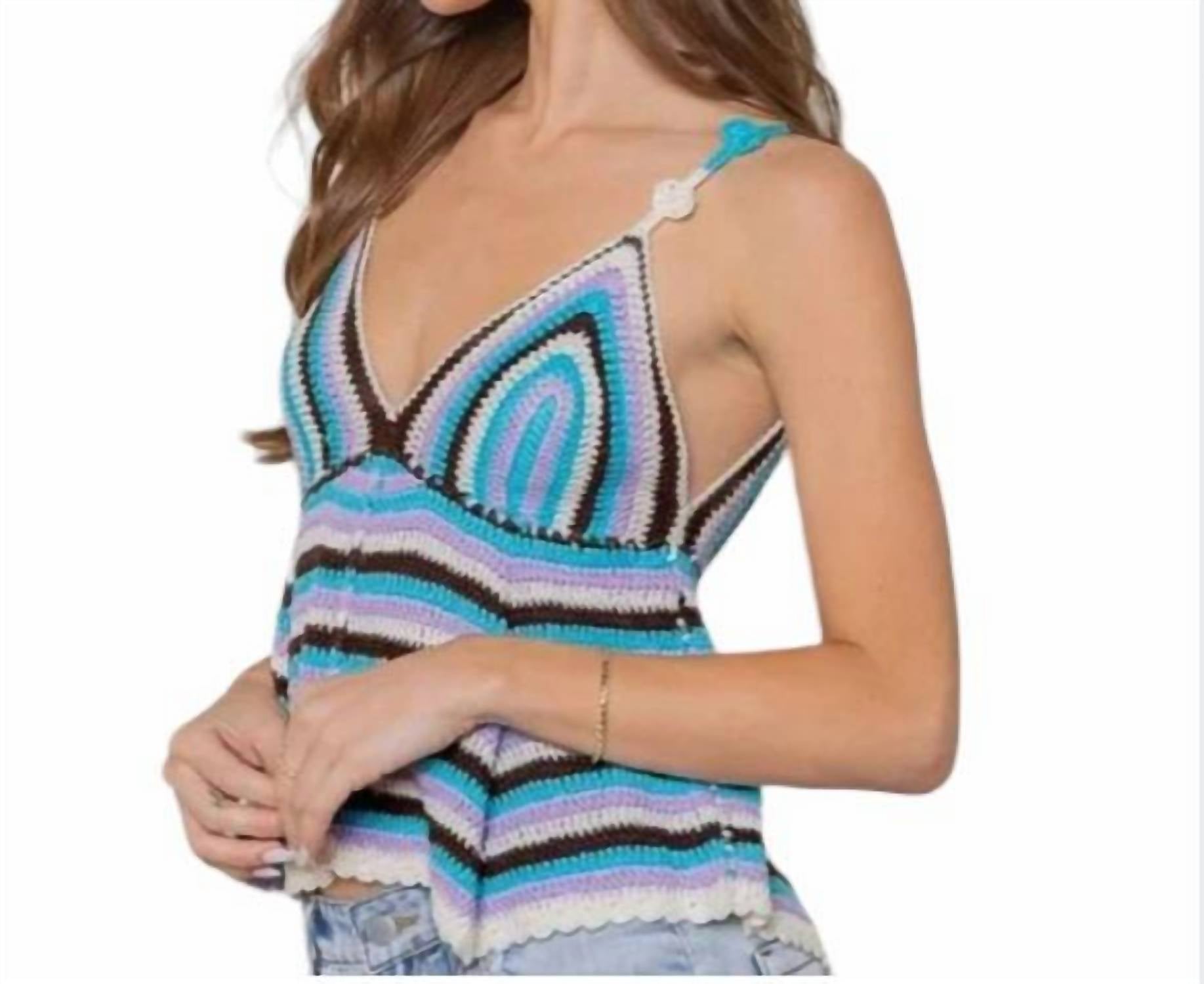 Pol - Cropped Crochet Rolling Edge Top