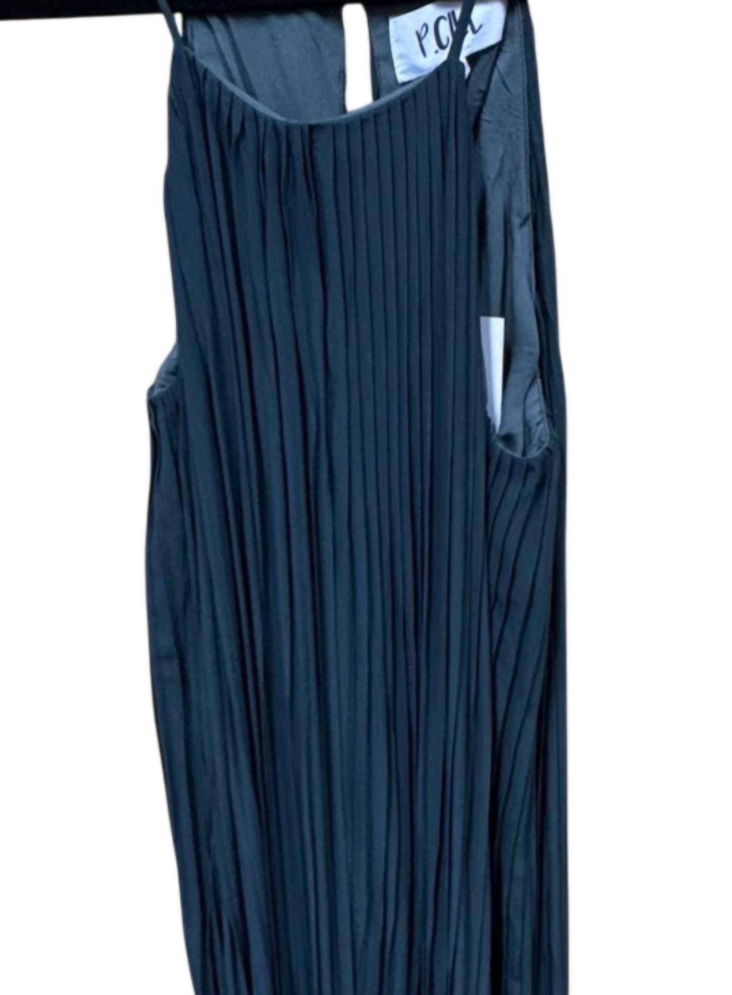 P.CILL Women's Pleated Romper in dark green - women's pants - detail view