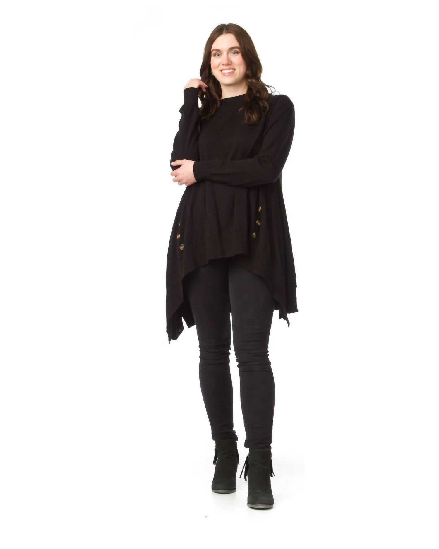 Papillon - Stretchy Oversized A-line Tunic With Back Detail