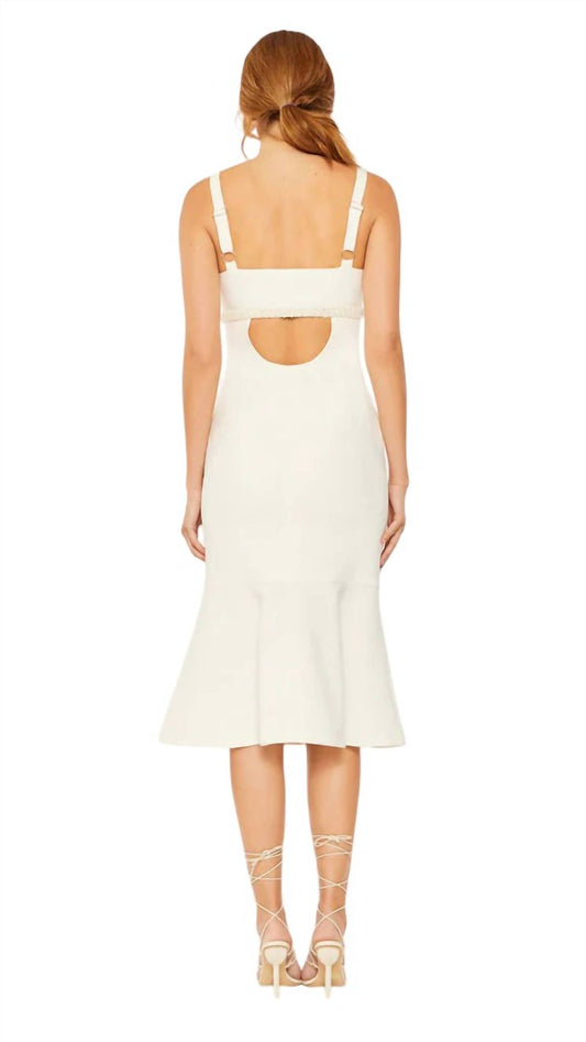 Likely - Lane Pearl Trumpet Midi Dress
