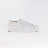 Clarks Women's Mayhill Walk Sneakers in off white leather - women's sneaker - detail view