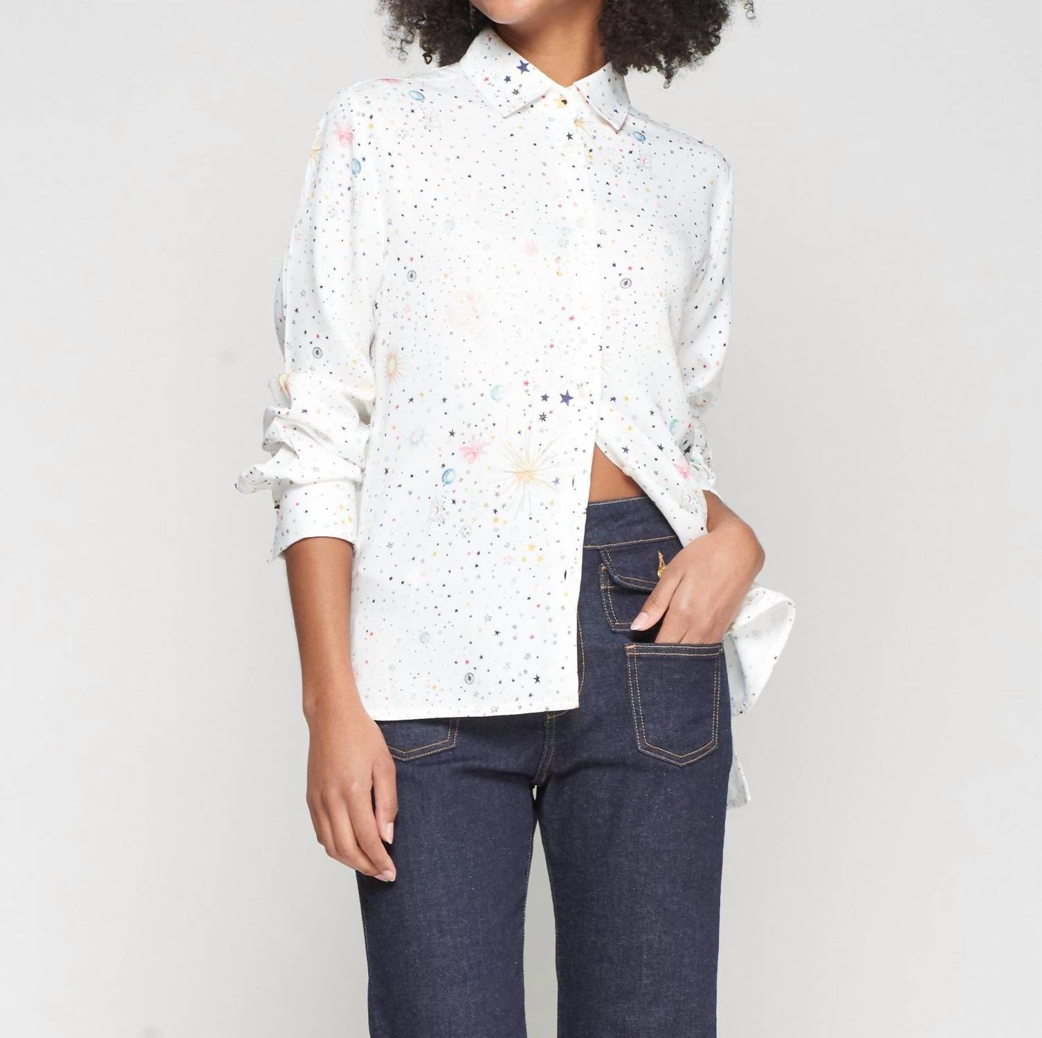 Vilagallo Madrid Long Sleeve Shirt in white - women's shirt
