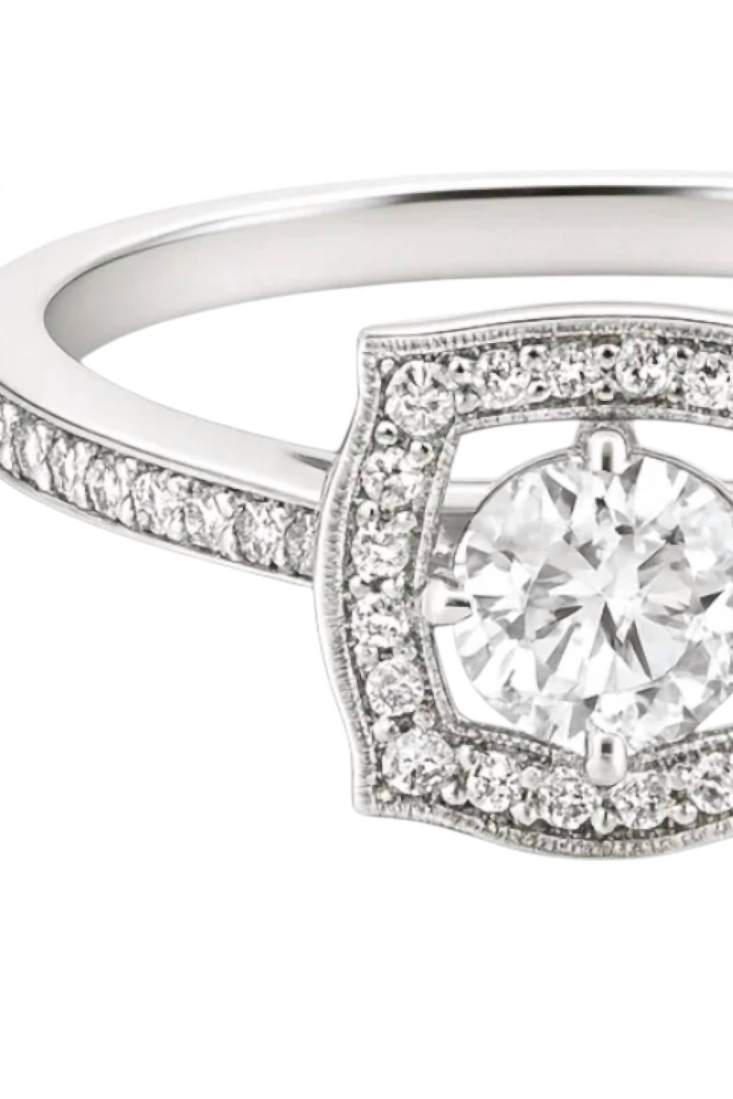 Allyanna Gifts - Women's Round Moissanite With Square Halo Ring