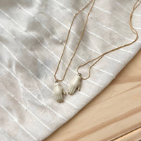 The Artifact House Women's Ceramic Hand Pendant Necklace in white and gold - women's jewelry - view 4
