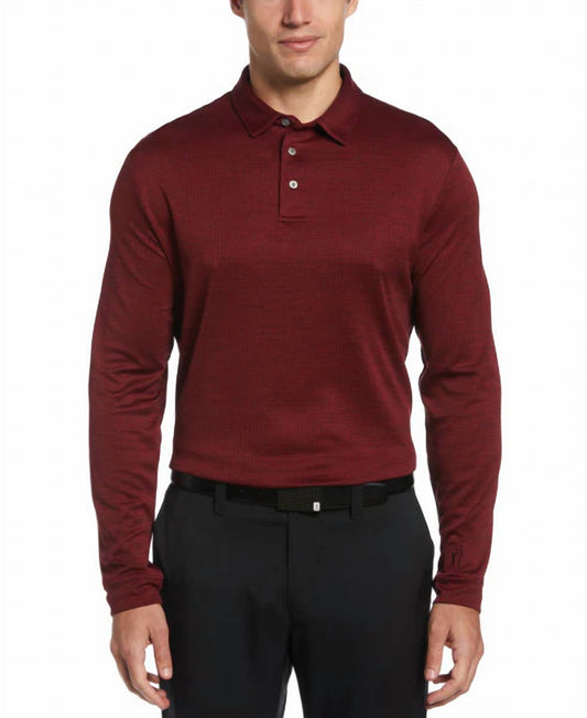 Pga Tour - Men's Moisture Wicking Long Sleeve Golf Polo Shirt