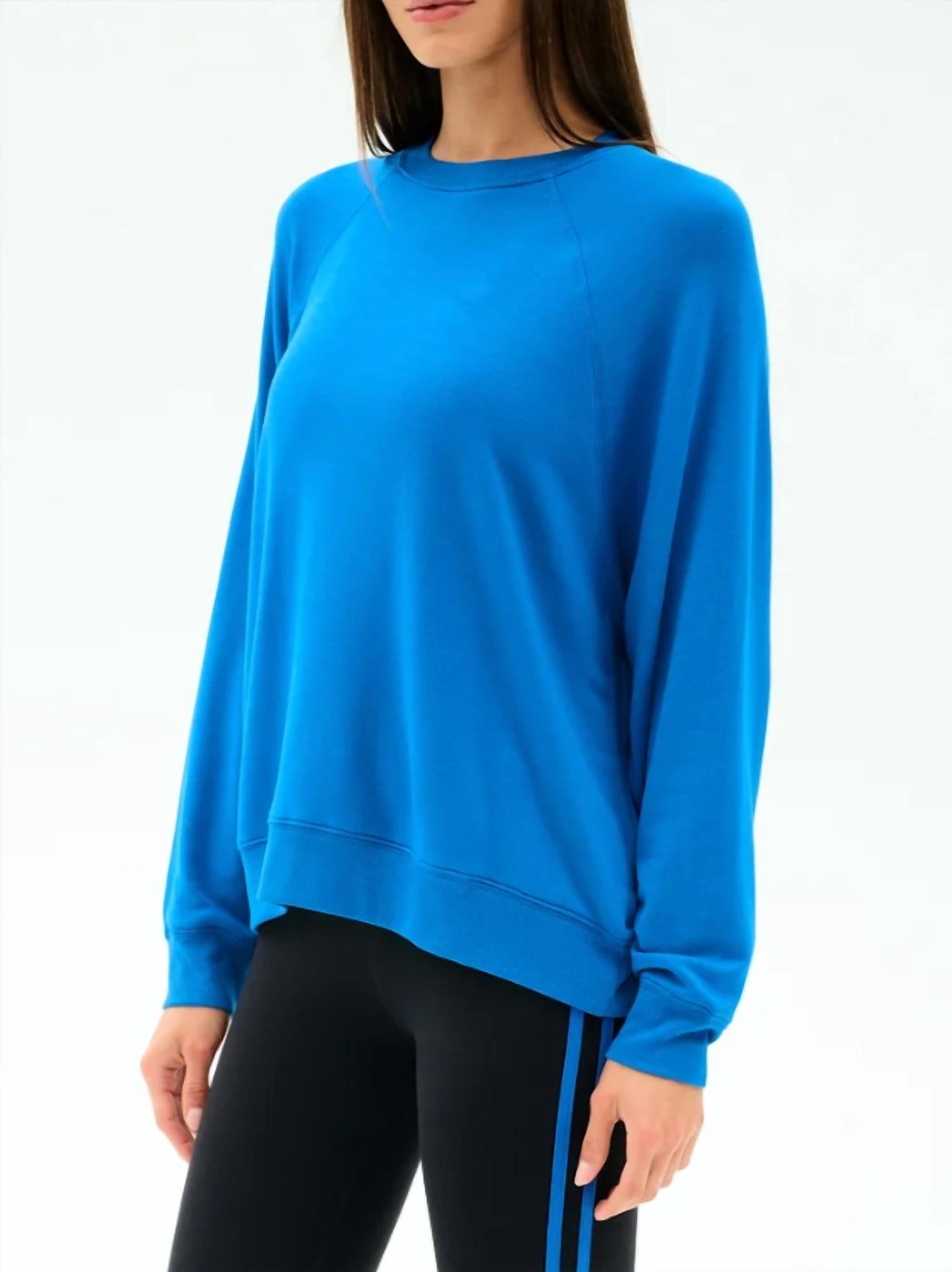 SPLITS59 Andie Oversized Fleece Sweatshirt in stone blue - women's top - alternate view