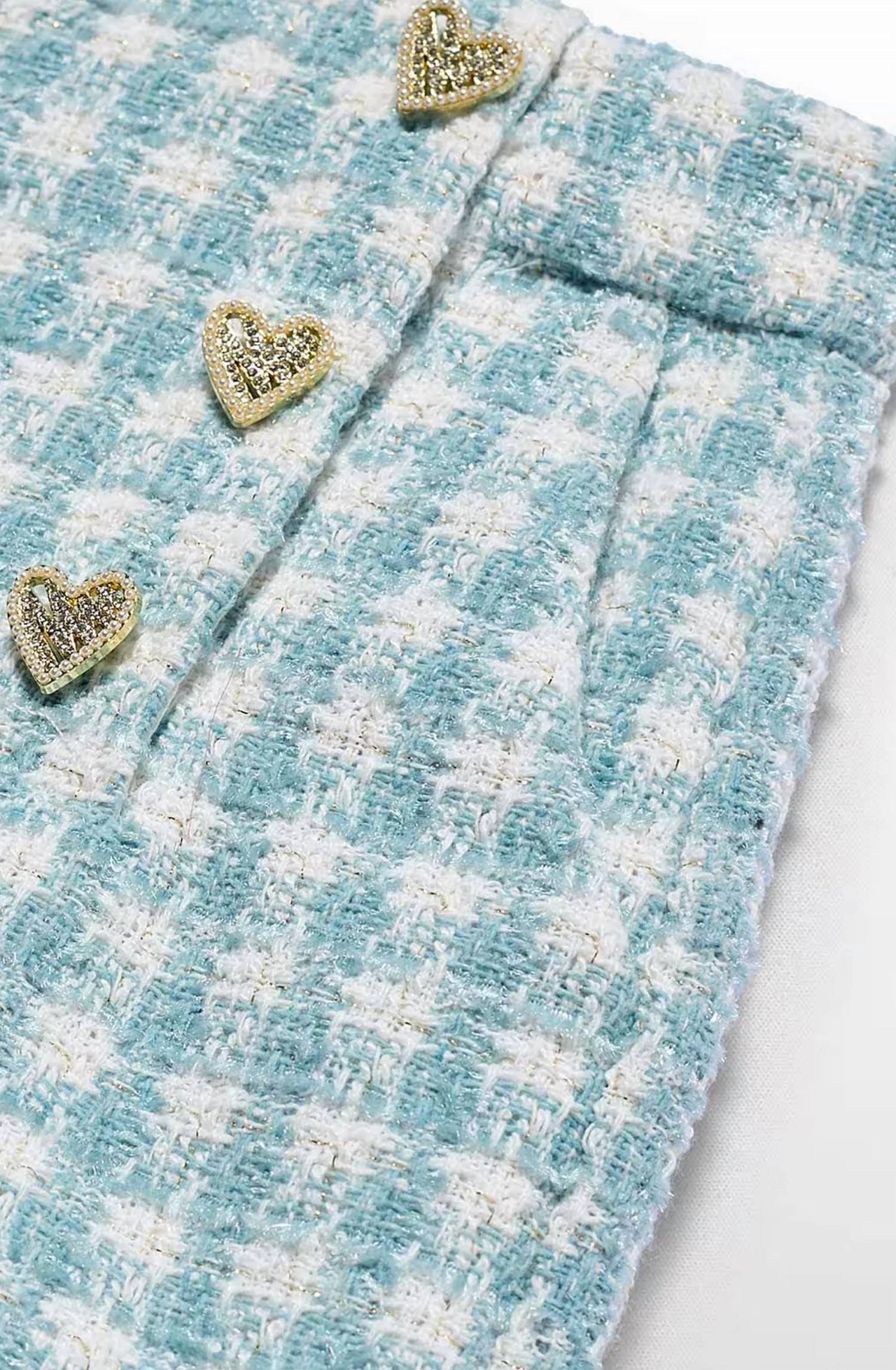 Abel & Lula - Girl's Plaid Shorts With Heart Buttons