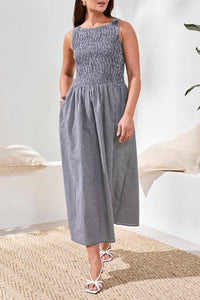Tribal - Sleeveless Dress With Shirring Detail