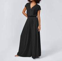 Halara - V Neck Wide Leg Jumpsuit