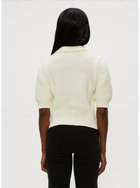 Michael Stars Marley Popover Sweater Top in cream - women's t-shirt - detail view