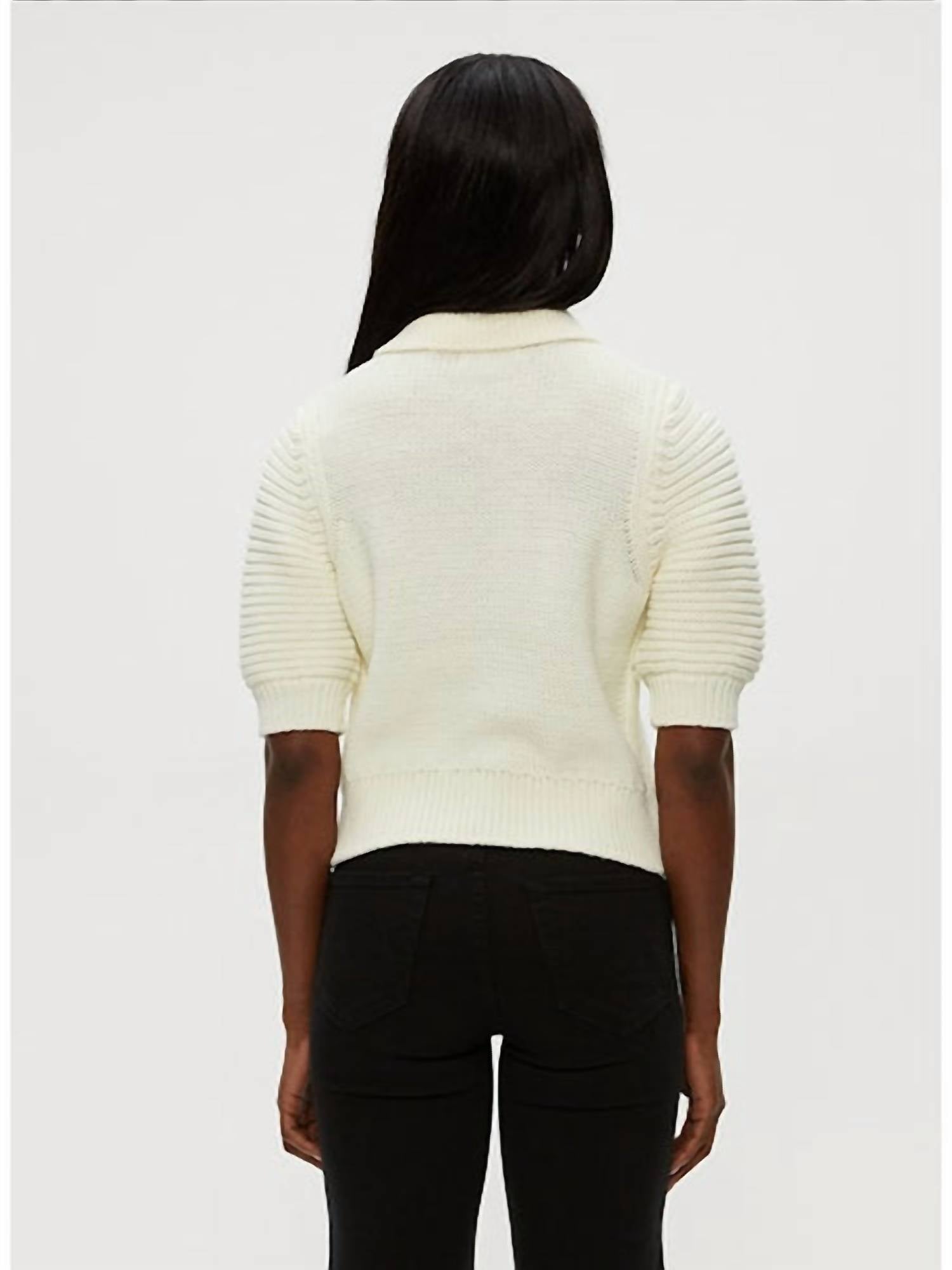 Michael Stars Marley Popover Sweater Top in cream - women's t-shirt - detail view