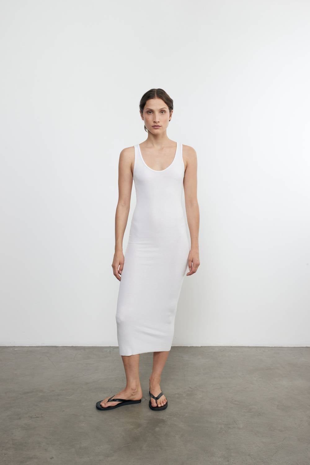 Enza Costa - SILK KNIT TANK MIDI DRESS