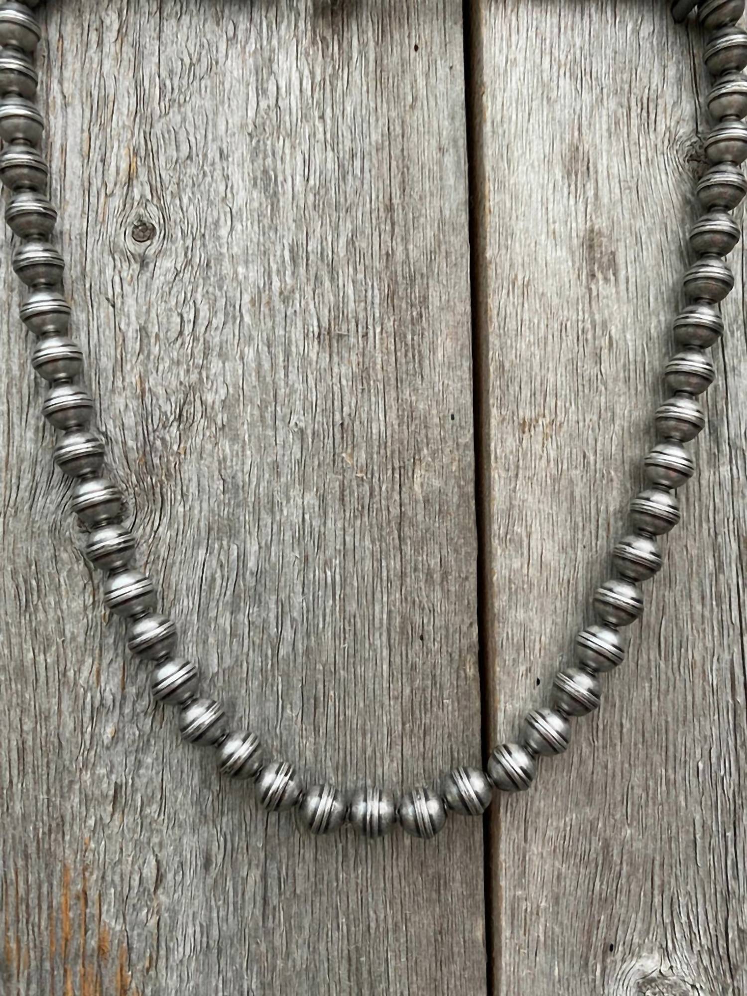 J. Forks - 8mm Nickel Oxidized Bead Necklace