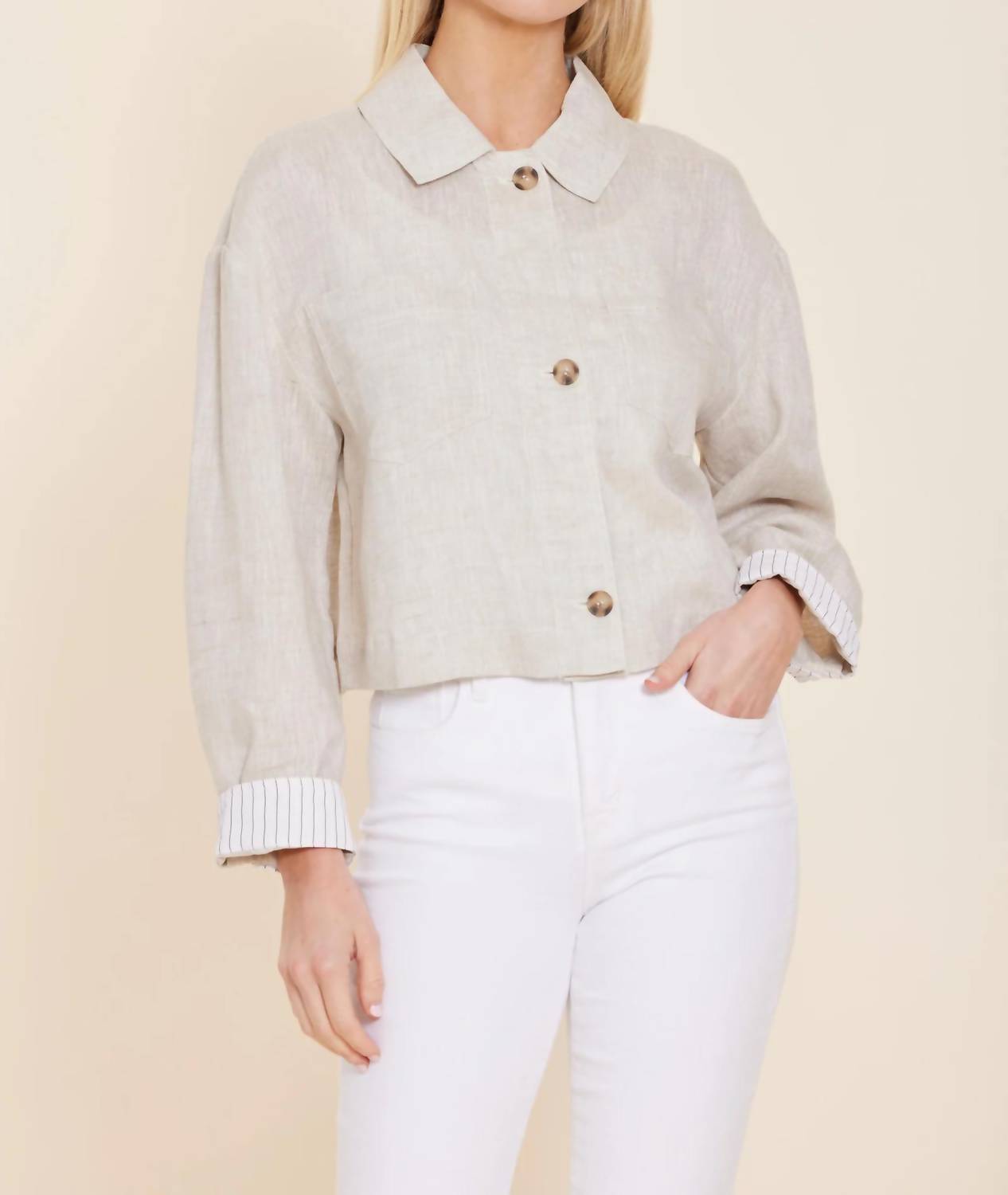Dolce Cabo - Pinstripe Cuff Jacket