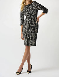 Joseph Ribkoff - Abstract Lines Sheath Dress