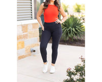 Julia Rose - Alana 7/8 Ankle Length Black Leggings With Pockets