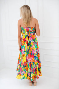 Vilagallo Strapless Fruit Maxi Dress in frutas voile - women's dress - view 4