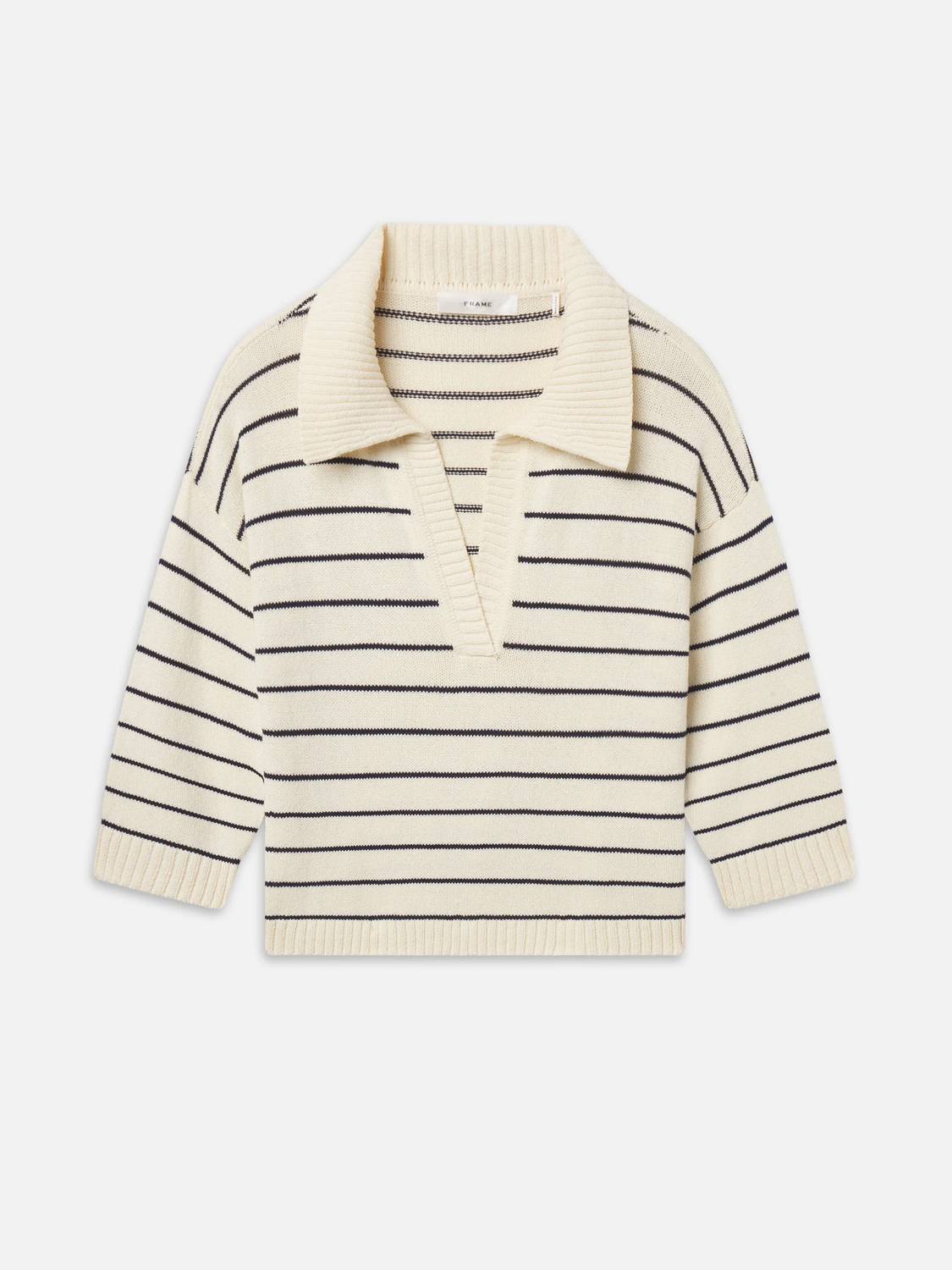 Frame - Striped Easy Pullover Sweater