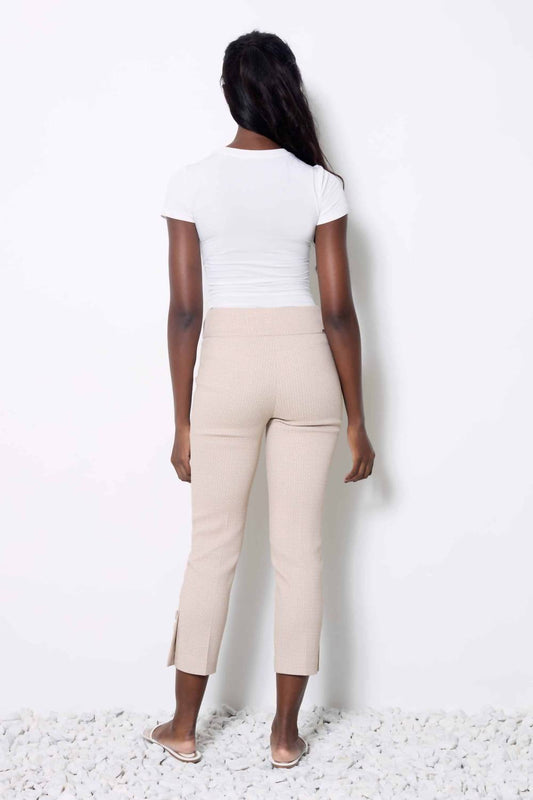 Up! - Panama Textured Techno Cropped Pant