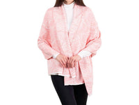 Saol Knitwear Newgrange Fern Wrap in pastel red - women's scarf