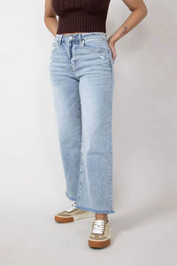 Mica Denim - High Rise Wide Leg Ankle Jeans