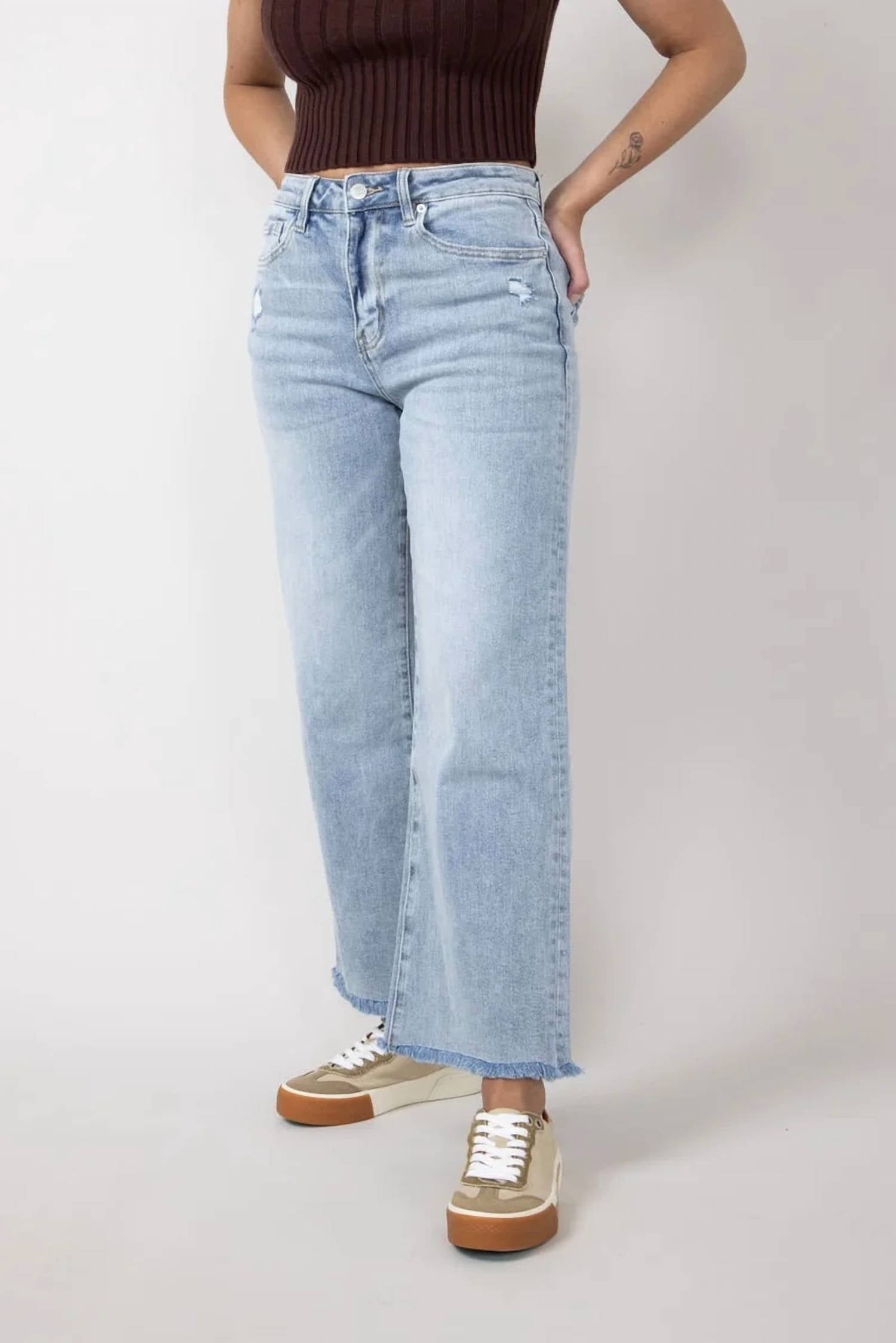 Mica Denim - High Rise Wide Leg Ankle Jeans