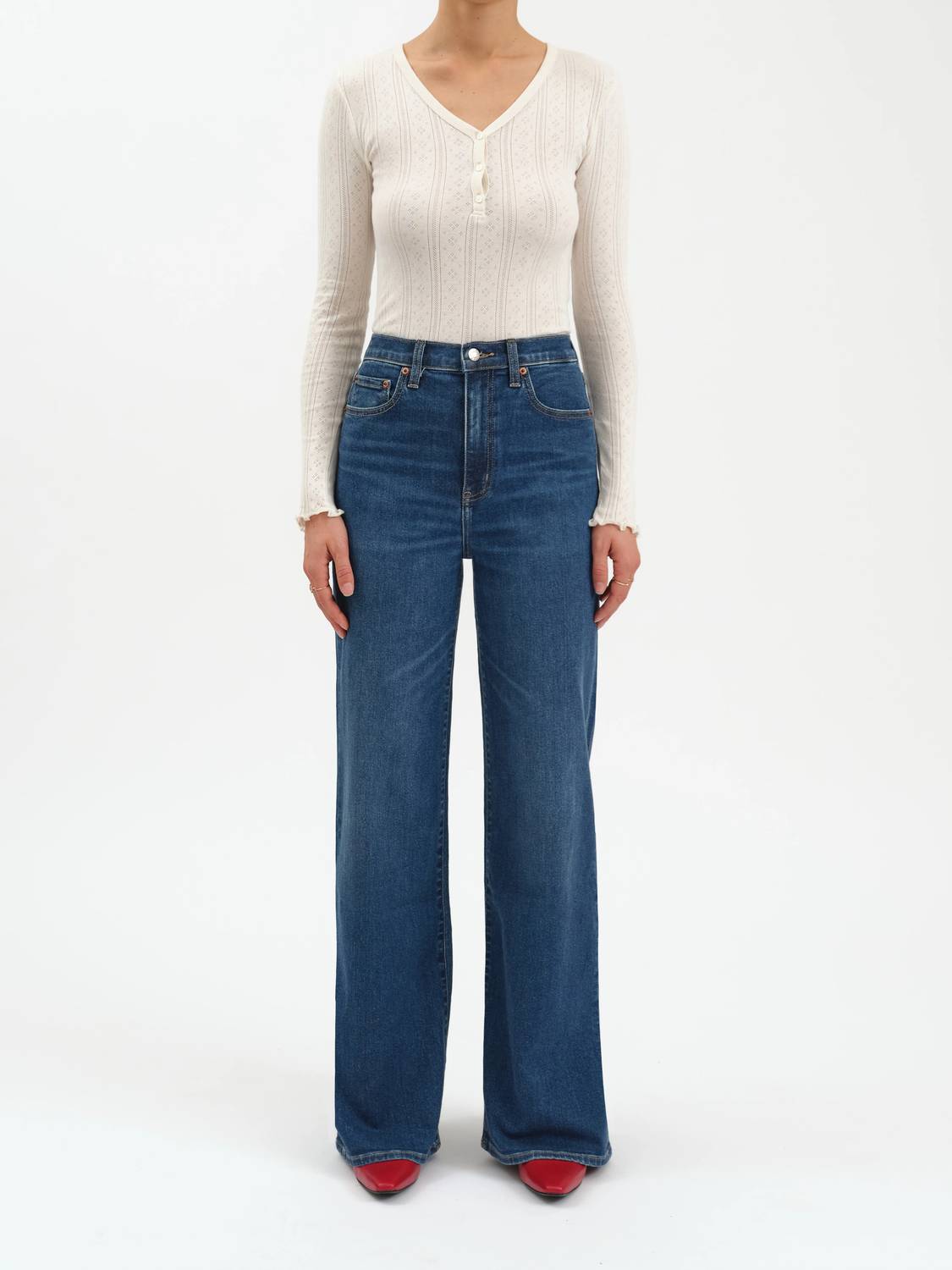 Daze - Far Out High Rise Wide Leg Denim Jeans