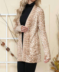 Burgundy Apparel - Animal Print Cardigan