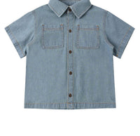 Rylee + Cru - Kid's Denim Short Sleeve Overshirt