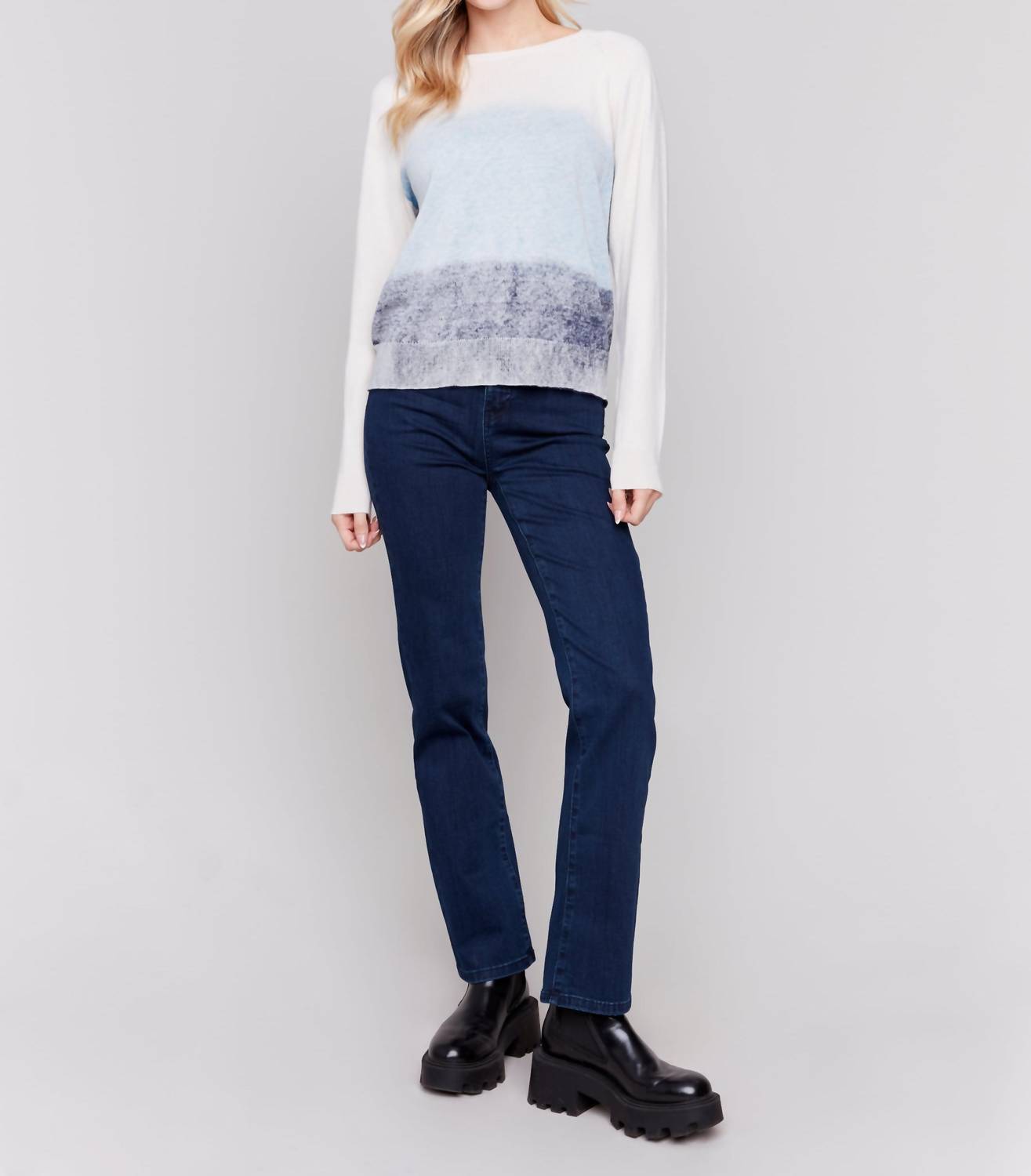 Charlie B - Raglan Sleeve Crew Neck Sweater
